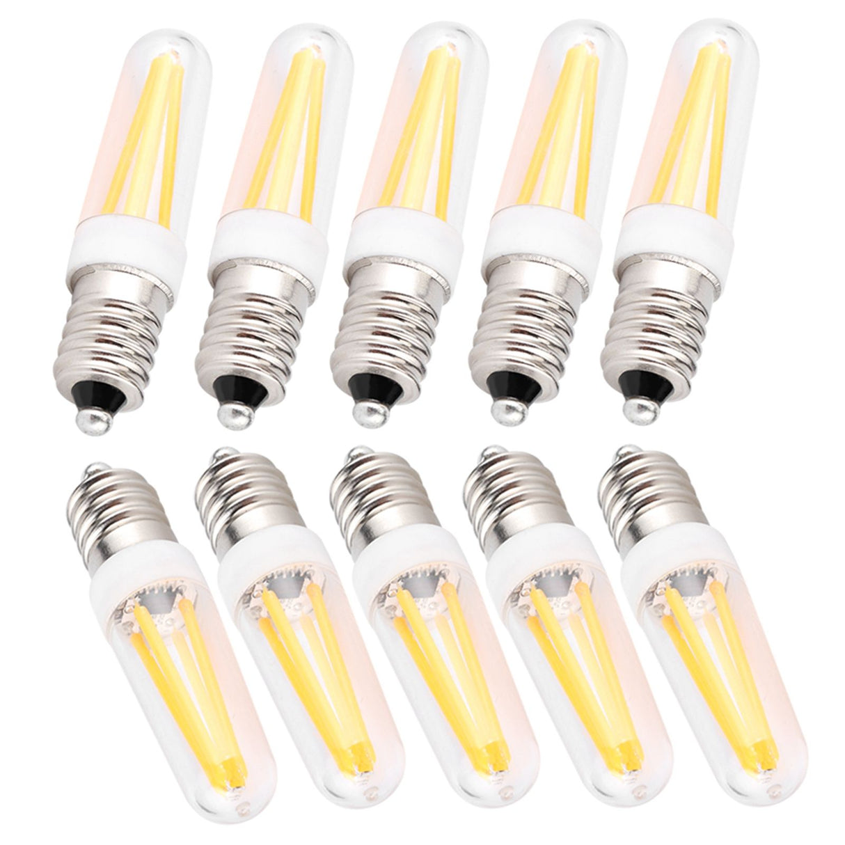 10Pcs 3W Small Bulb E14 Base Warm White Home Lighting Bulb for Chandelier Ceiling Light