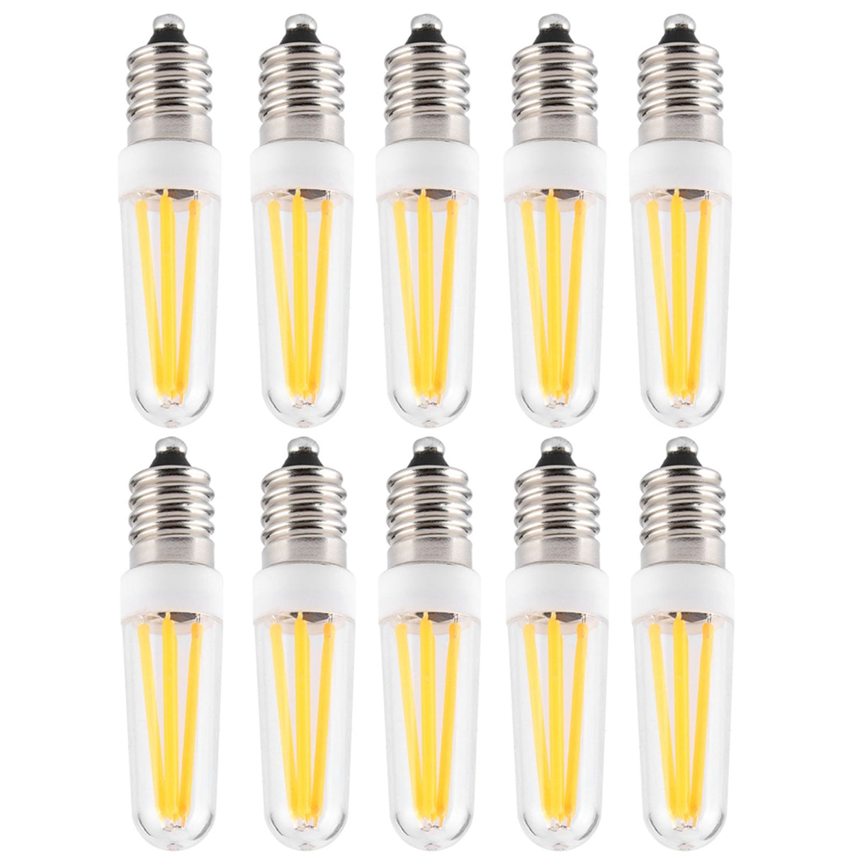 10Pcs 3W Small Bulb E14 Base Warm White Home Lighting Bulb for Chandelier Ceiling Light
