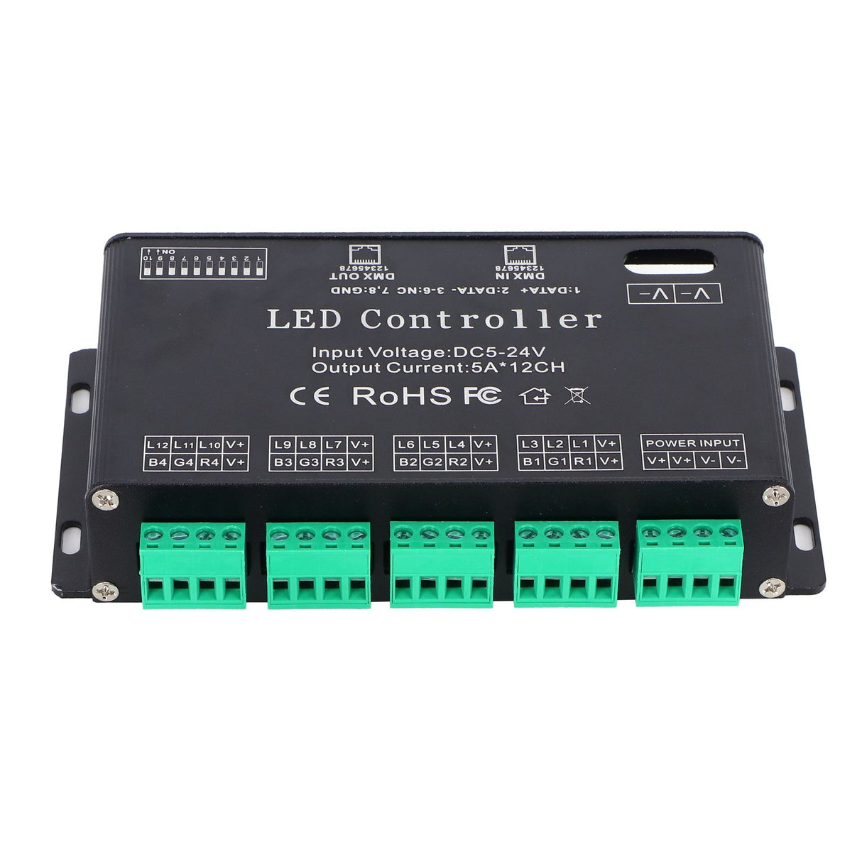 12 Channel DMX Constant Decoder RGB LED Light Strip Controller DMX512 Decoder DC5-24V