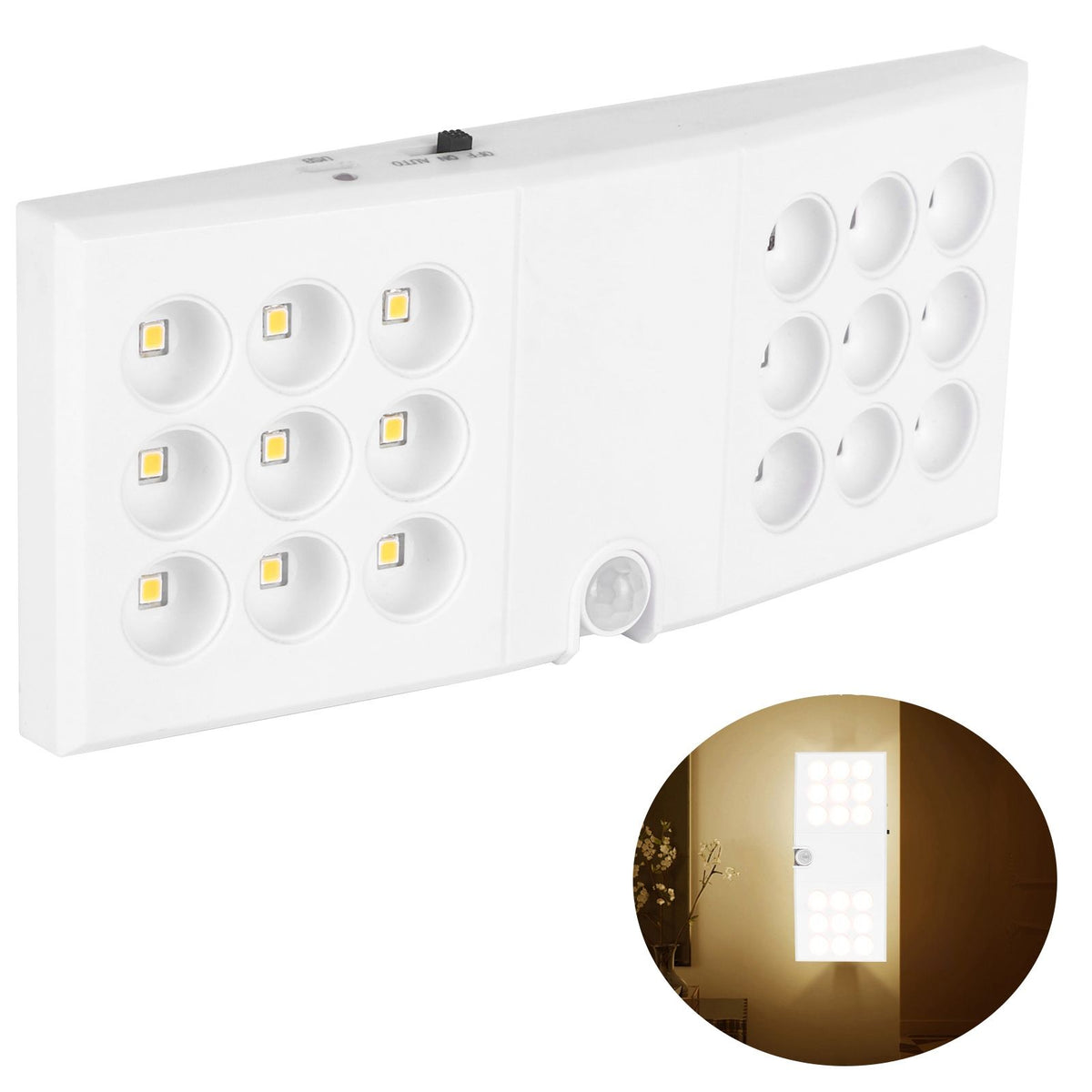 LED Motion Sensor Light USB Infrared Scanning PIR Night Lamp for Wardrobe Cabinet Warm White