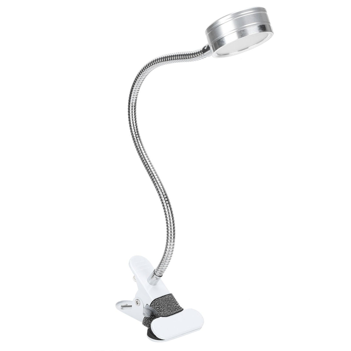 Clamp Light USB Warm Cold Color Temperature 360 Degrees Adjustable Gooseneck Light (Silver)