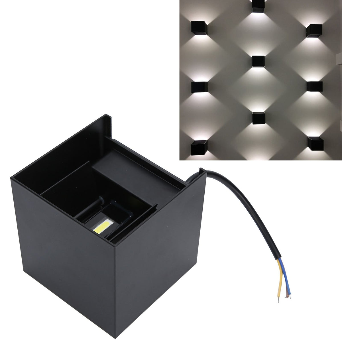 12W LED Wall Light Outdoor IP65 Waterproof Square Wall Lamp Garden Decorative Lighting Lamp
