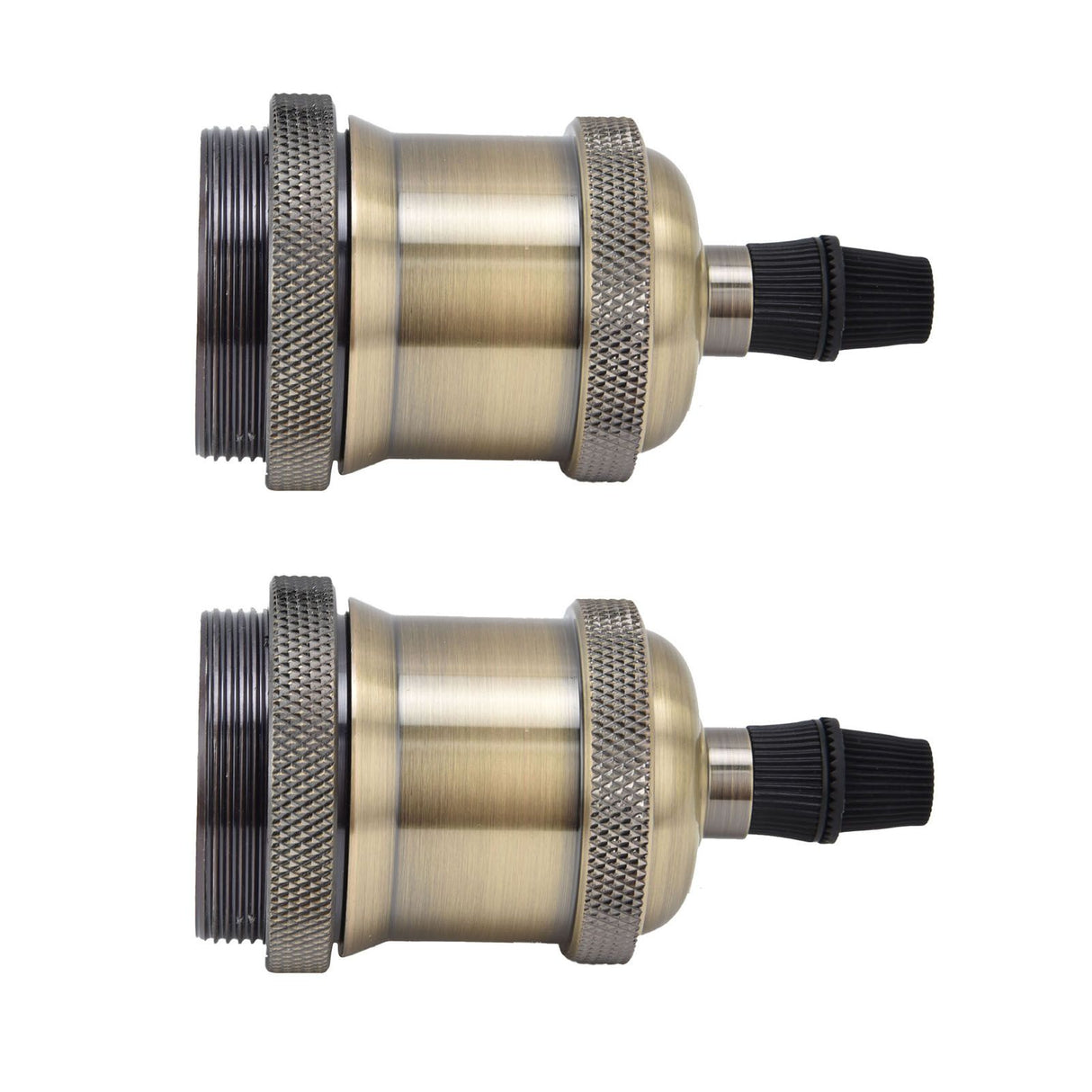 2PCS Vintage Lamp Socket Retro Aluminum Lamp Holder DIY Accessories for E26/27 Vintage BulbsGreen Bronze