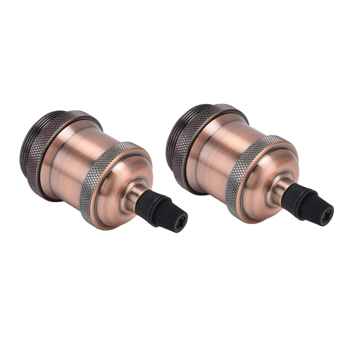 2PCS Vintage Lamp Socket Retro Aluminum Lamp Holder DIY Accessories for E26/27 Vintage BulbsRed Bronze