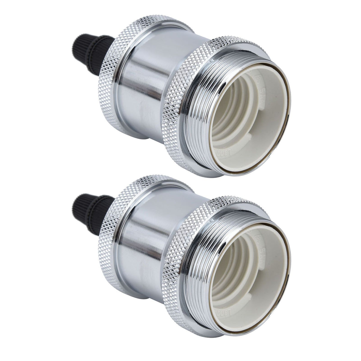 2PCS Vintage Lamp Socket Retro Aluminum Lamp Holder DIY Accessories for E26/27 Vintage BulbsSilver
