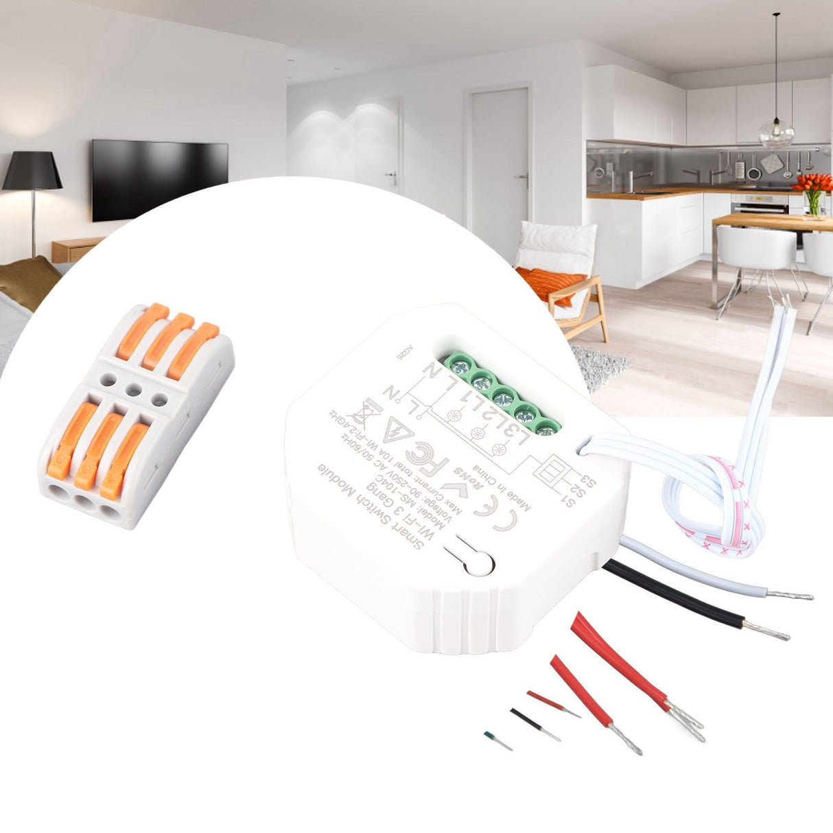 Smart Light Switch Module WiFi Home Light Switch Control 3 Gang Wireless Support Smart Speaker for Tuya