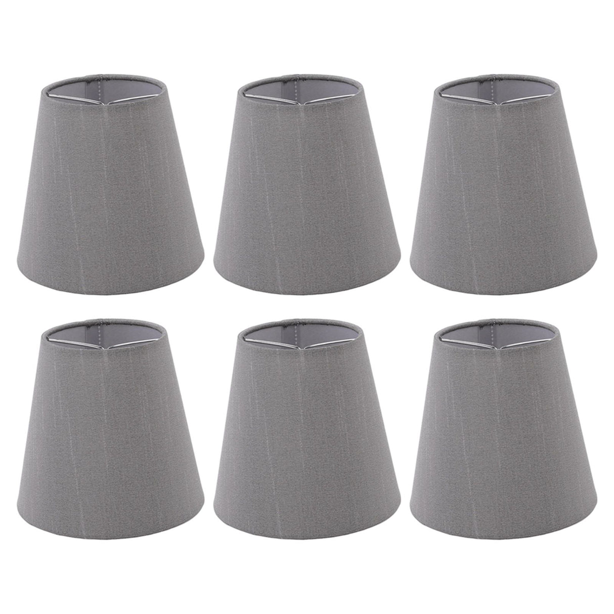 6 Pcs Cloth Lamp Shade Good Light Transmission E14 Candle Bulb Lamp Cover Classic Fabric Lampshade for Bedroom