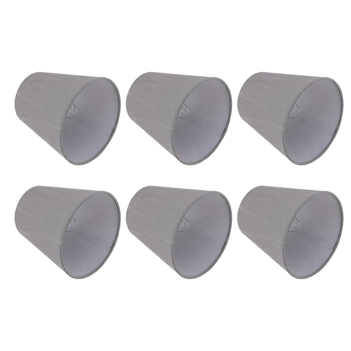 6 Pcs Cloth Lamp Shade Good Light Transmission E14 Candle Bulb Lamp Cover Classic Fabric Lampshade for Bedroom