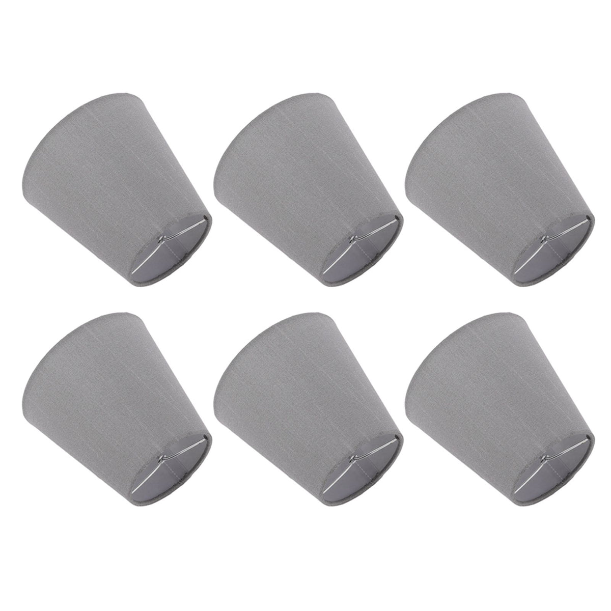 6 Pcs Cloth Lamp Shade Good Light Transmission E14 Candle Bulb Lamp Cover Classic Fabric Lampshade for Bedroom
