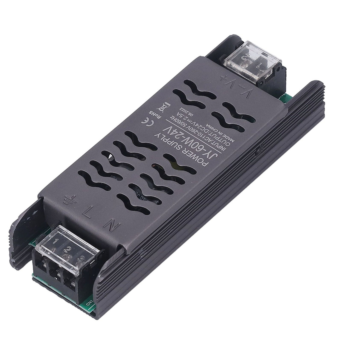 24V Power Supply 60W DC24V IP20 AC110 to 260V to 24V Copper Aluminum Alloy Hollow Design LED Transformer