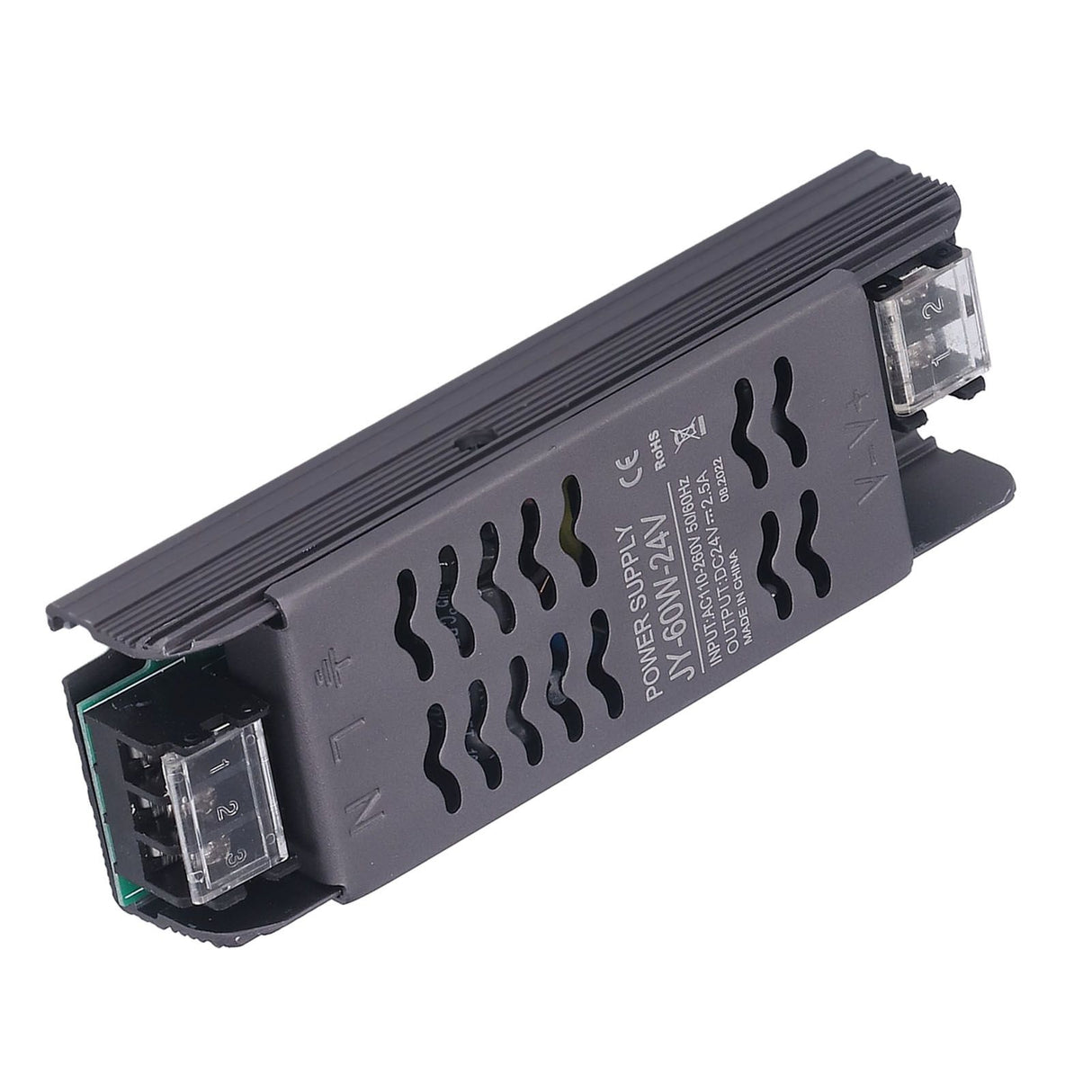 24V Power Supply 60W DC24V IP20 AC110 to 260V to 24V Copper Aluminum Alloy Hollow Design LED Transformer