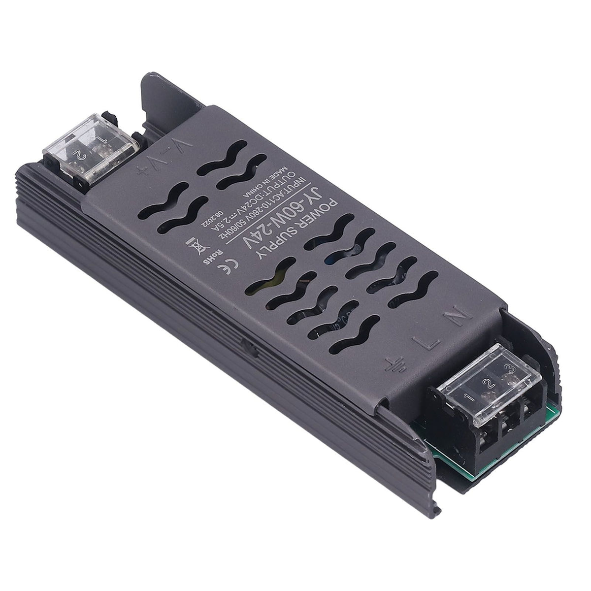 24V Power Supply 60W DC24V IP20 AC110 to 260V to 24V Copper Aluminum Alloy Hollow Design LED Transformer