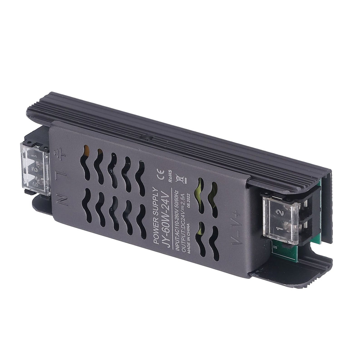 24V Power Supply 60W DC24V IP20 AC110 to 260V to 24V Copper Aluminum Alloy Hollow Design LED Transformer
