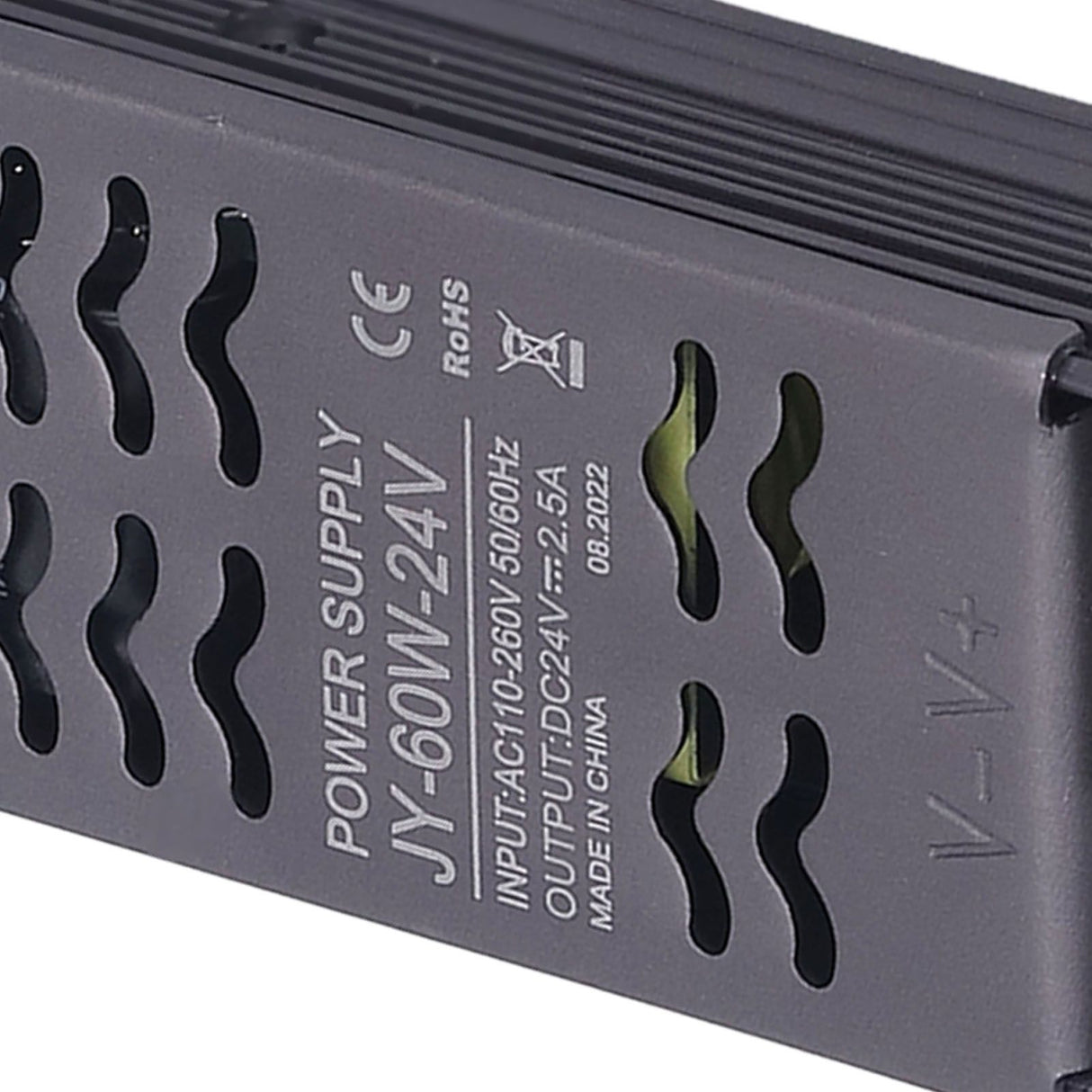 24V Power Supply 60W DC24V IP20 AC110 to 260V to 24V Copper Aluminum Alloy Hollow Design LED Transformer