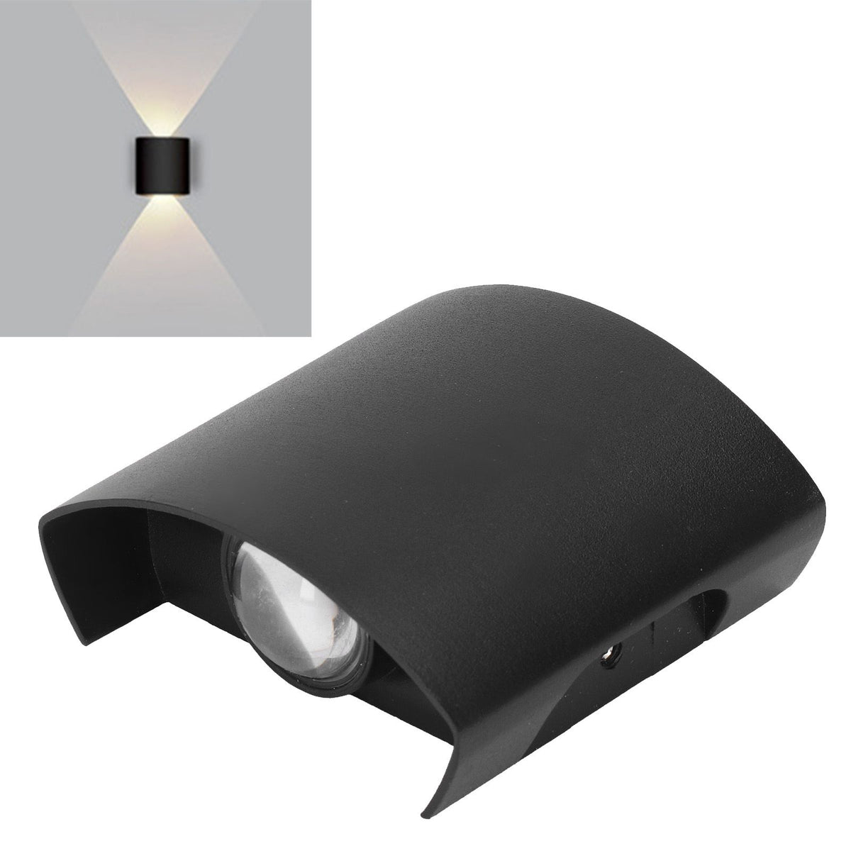 LED Wall Light Waterproof Decorative Aluminum Alloy Black Wall Sconce Lamp for Outdoor 110‑265V Warm Light