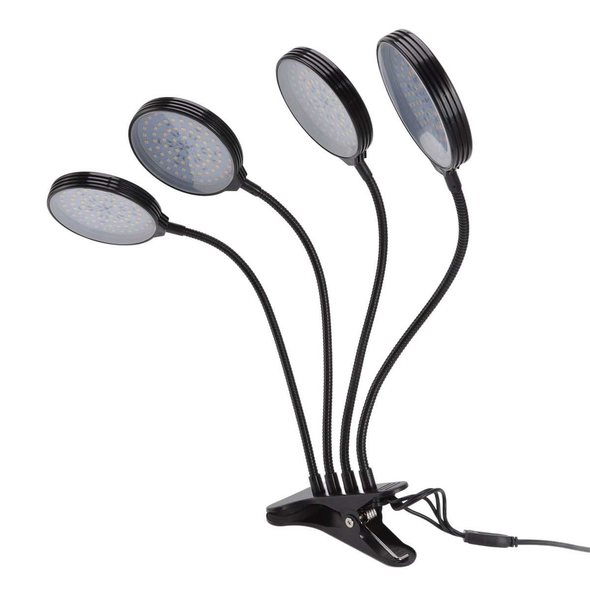 60W 4 Head LED Plant Growing Lights USB Power Supply Clip On Grow Lamp with 5 Dimmable Light Modes for Indoor Plants