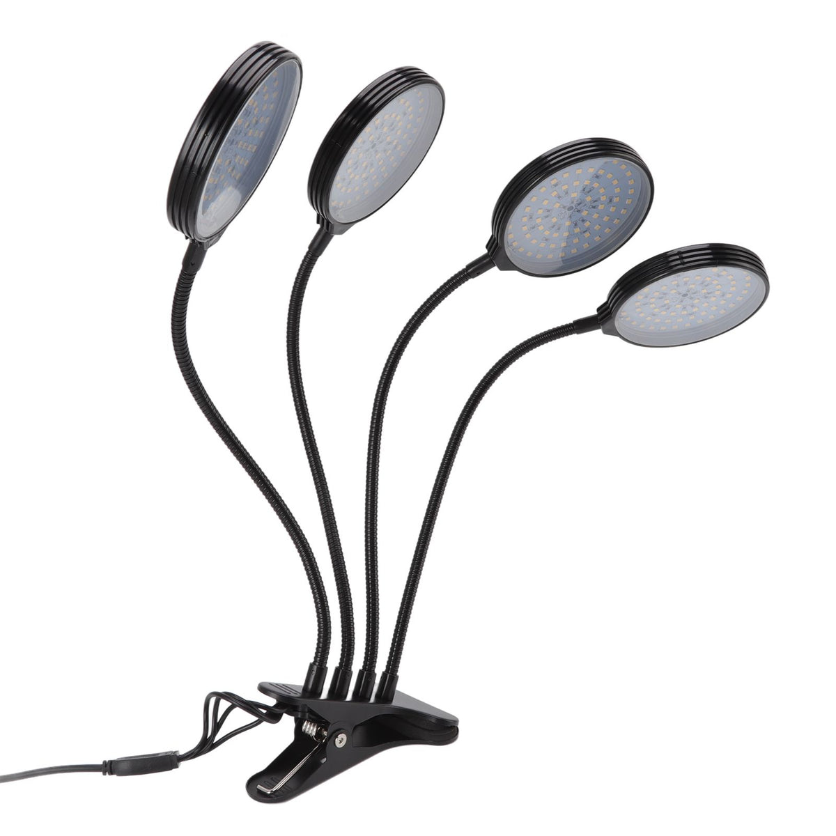 60W 4 Head LED Plant Growing Lights USB Power Supply Clip On Grow Lamp with 5 Dimmable Light Modes for Indoor Plants