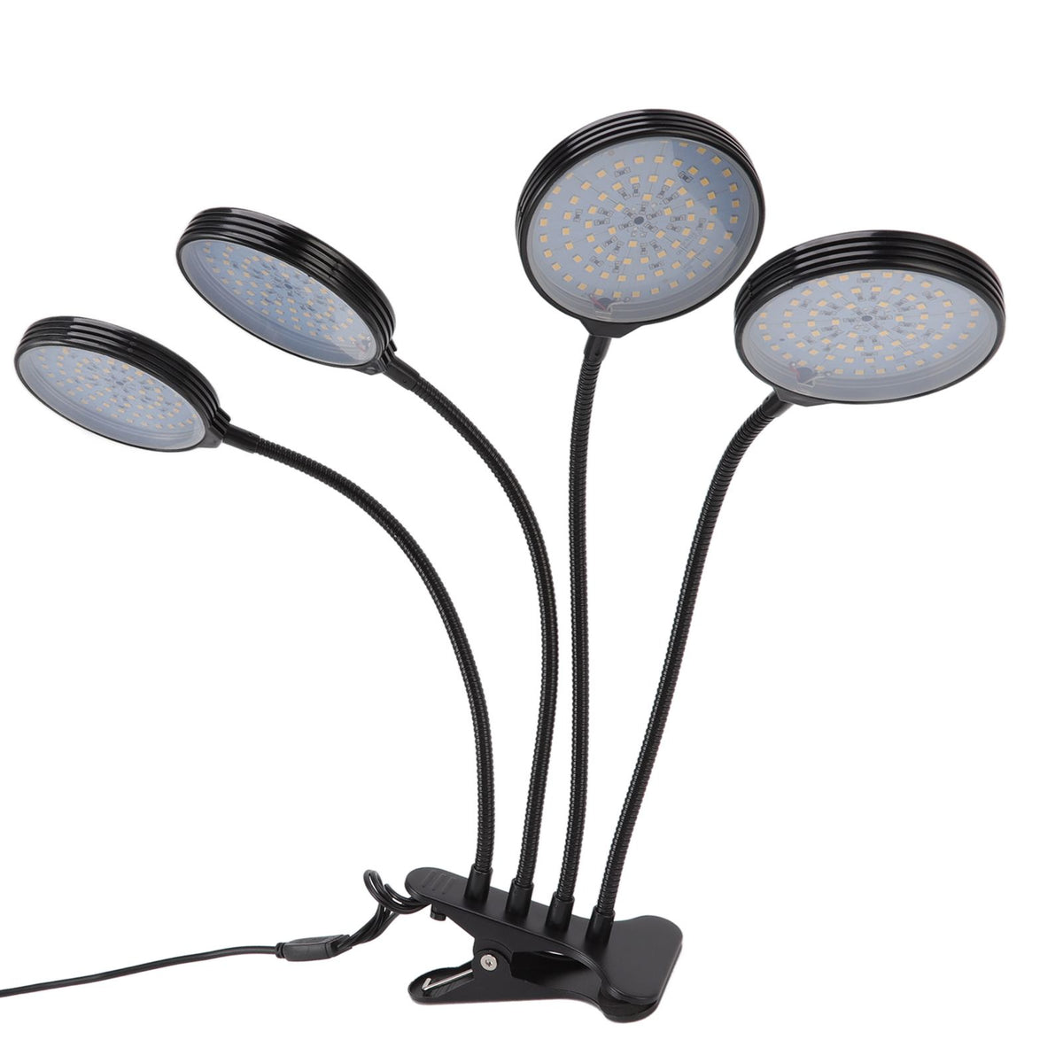 60W 4 Head LED Plant Growing Lights USB Power Supply Clip On Grow Lamp with 5 Dimmable Light Modes for Indoor Plants