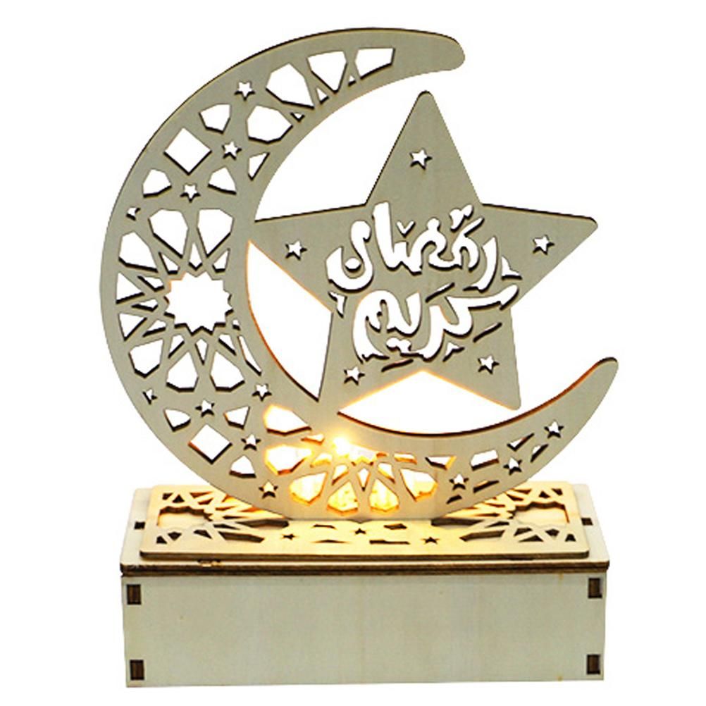 Ramadan Moon Shaped LED Light Muslim Ramadan Decoration Table Lamp for Home Festival Party Decoration