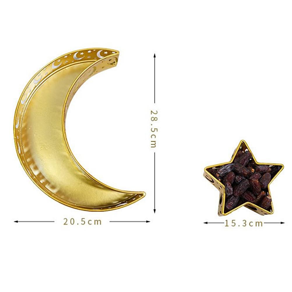 Ramadan Serving Tray with Crescent Moon and Star Food Tray Muslim Islam Mubarak Food Tray for Party Decoration