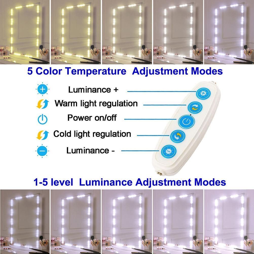 LED Mirror Light Dimmable Mirror Lighting with 45 Leds DIY Make Up Light for Dressing Table USB Makeup Mirror Light