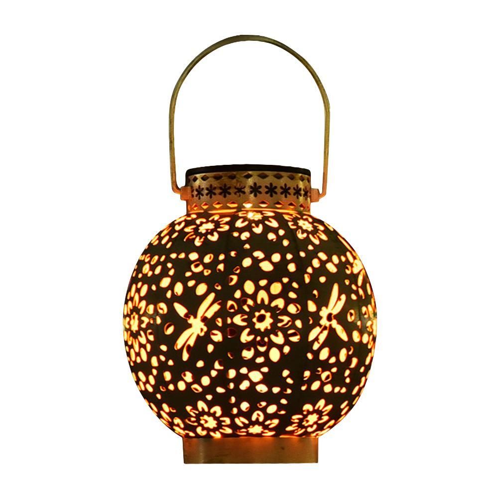 Outdoor Solar Garden Light Hollowed Out Shadow Lantern Hanging Solar Powered Lamp Garden Landscape Solar Lamp