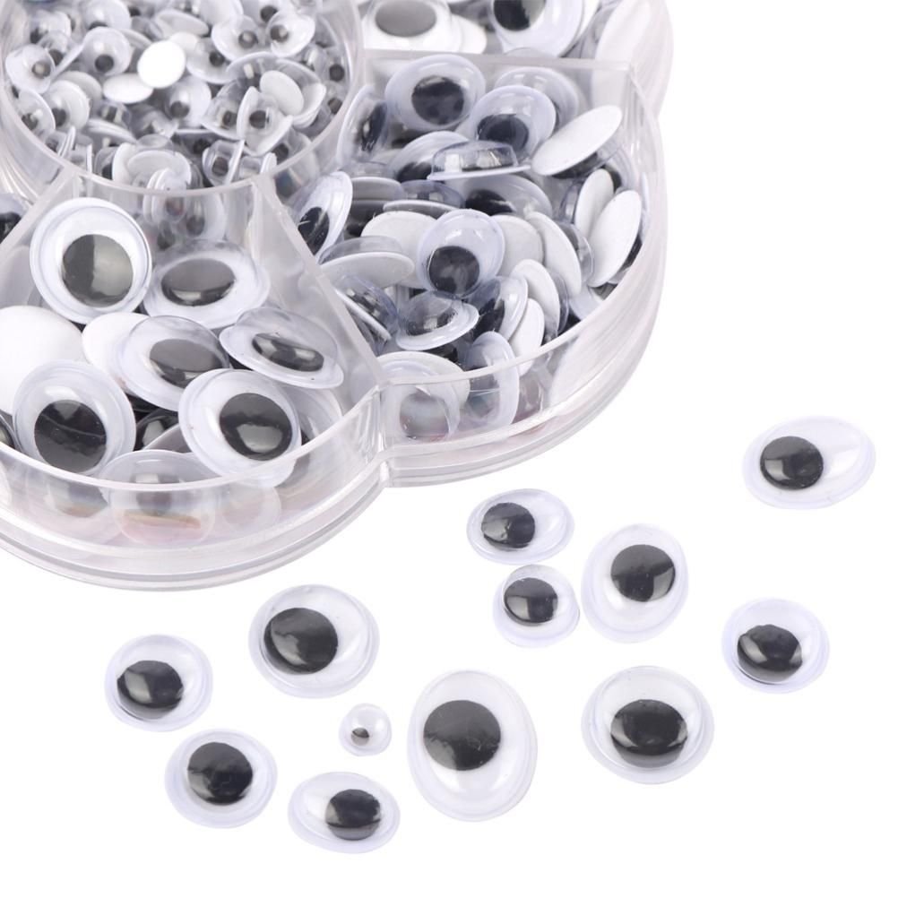 500 Pieces Plastic Doll Eyes Stickers Round Wiggle Eyes Self Adhesive Googly Eyes for Scrapbooking DIY Crafts Doll Supplies