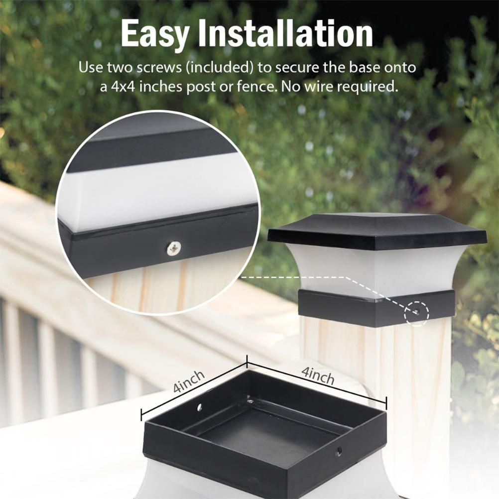 Solar Column Headlight IP65 Waterproof Outdoor Wall Light Fence Light Coffee Garden Light for Household Public Garden Courtyard