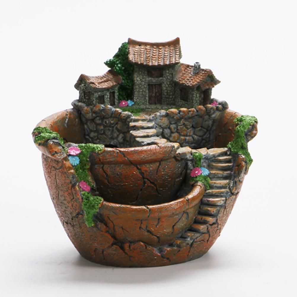 Plants Pot Succulent Plants Pot with Sweet House Flower Basket Planter Pot Garden Decoration