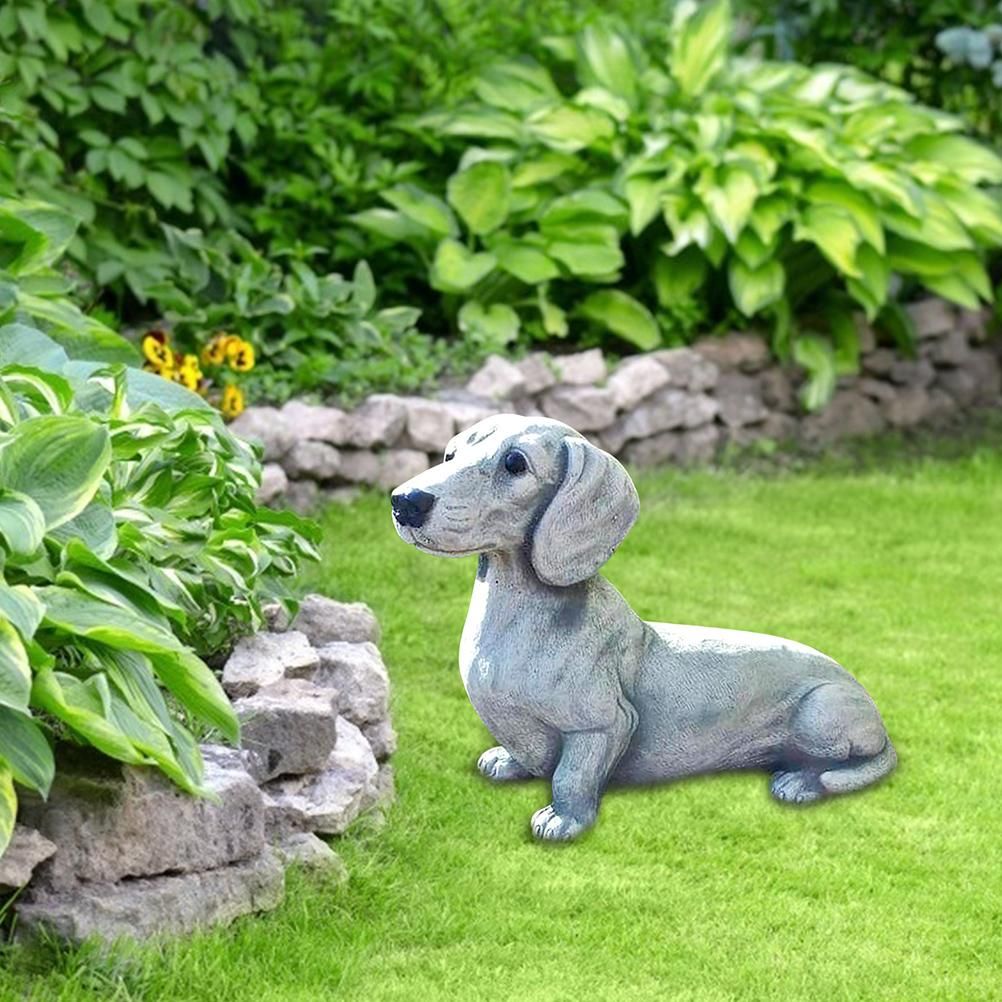 Garden Dog Statue Ornament Realistic Resin Animal Sculpture for Outdoor Decoration Dog Lover Gift