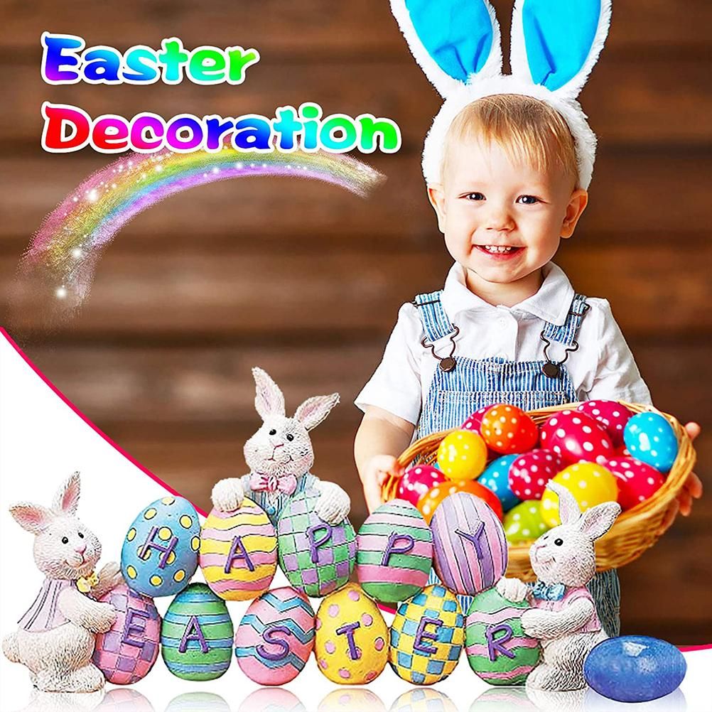 Easter Spring Bunny Decoration Tabletop Easter Decorations Cute Craft Easter Bunny Figures Farmhouse Home Decor