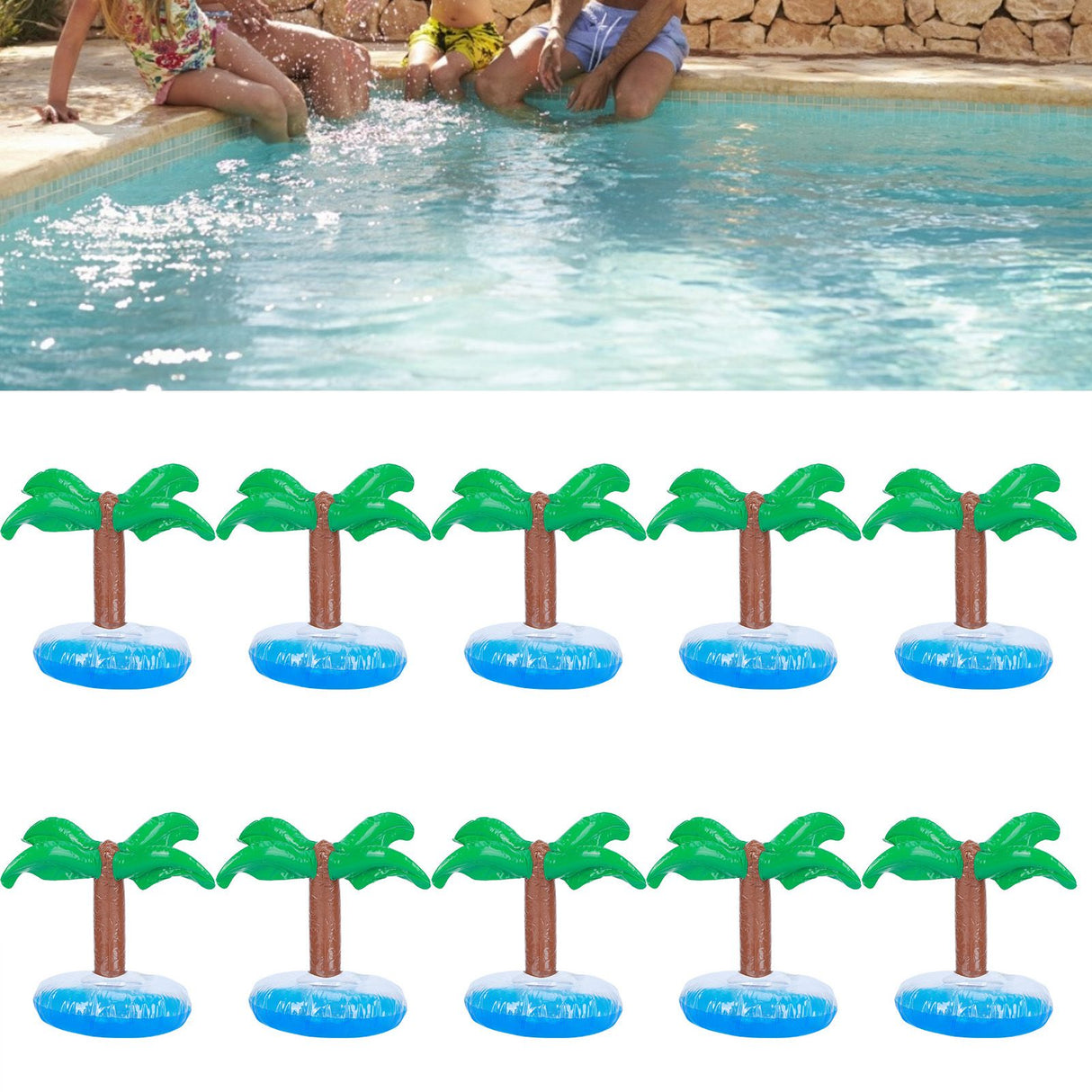10Pcs Inflatable Drink Holder PVC Floating Cup Mat for Swimming Pool Party Beach