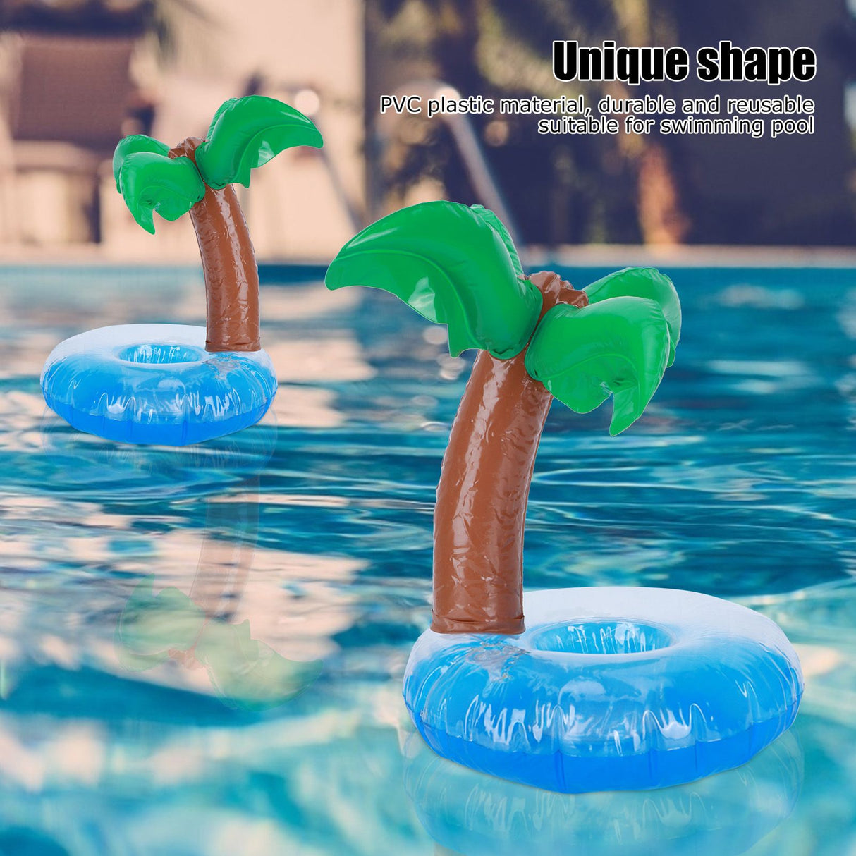 10Pcs Inflatable Drink Holder PVC Floating Cup Mat for Swimming Pool Party Beach