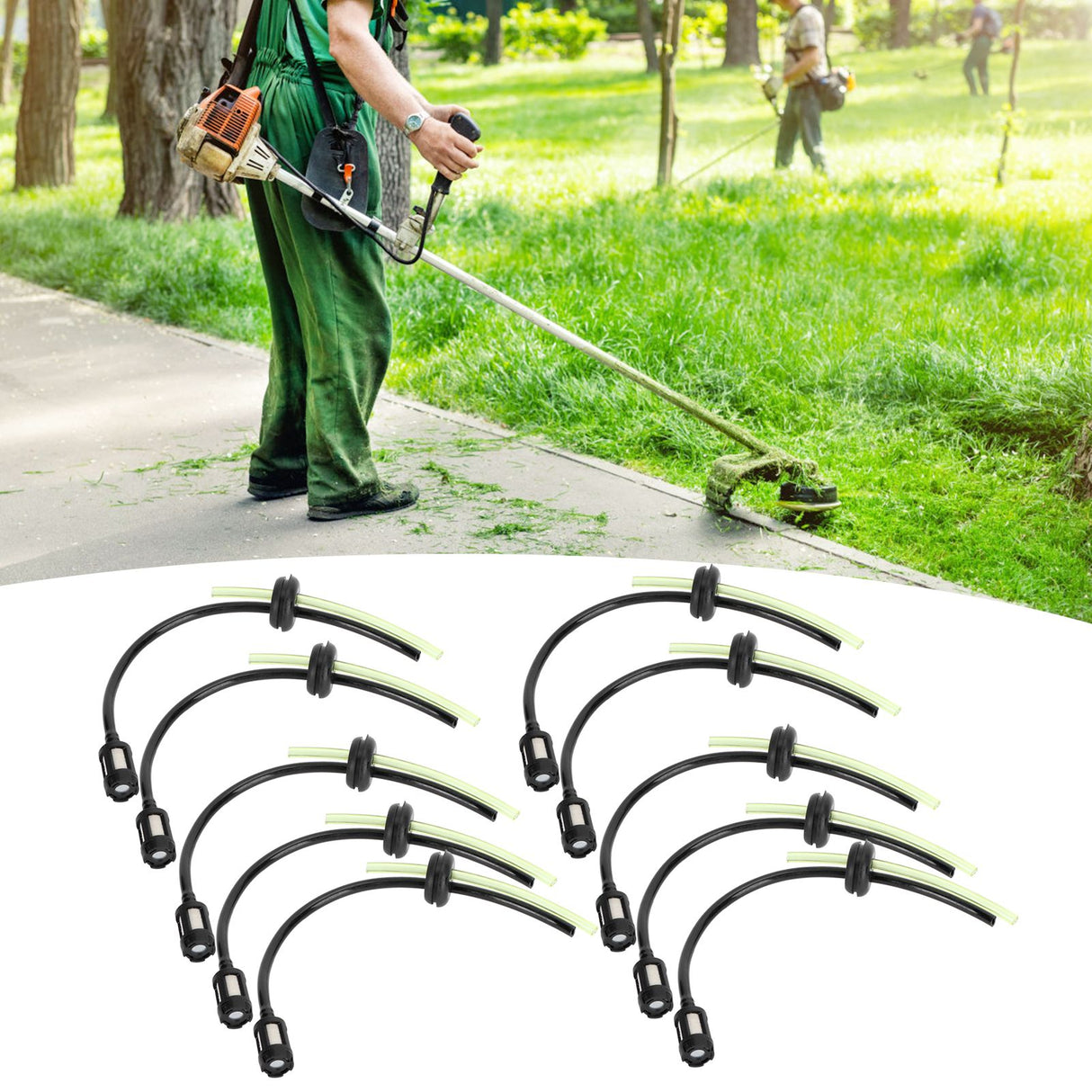 10Pcs Fuel Filter Hose Assembly Kit Replacement for GX35 Lawn Mower Brush Cutter Parts