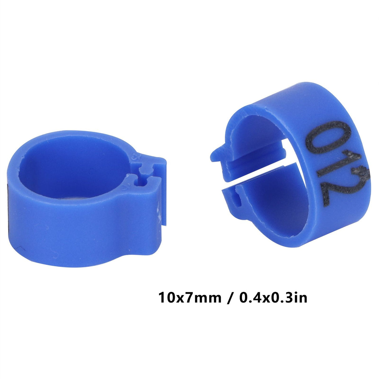 100Pcs Bird Foot Rings Bands 10mm 001-100 Numbered Pigeons Identify Clip Poultry SupplyBlue