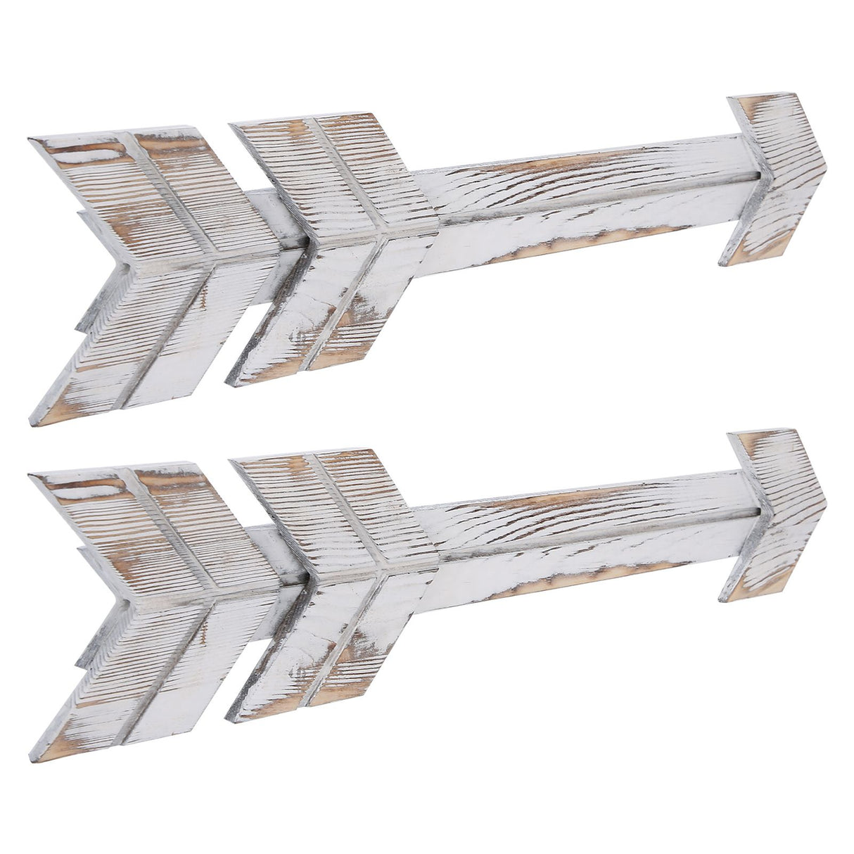 2PCS Wooden Arrows Decor Sign Wall Art Decor Farmhouse Courtyard Wedding SuppliesWhite