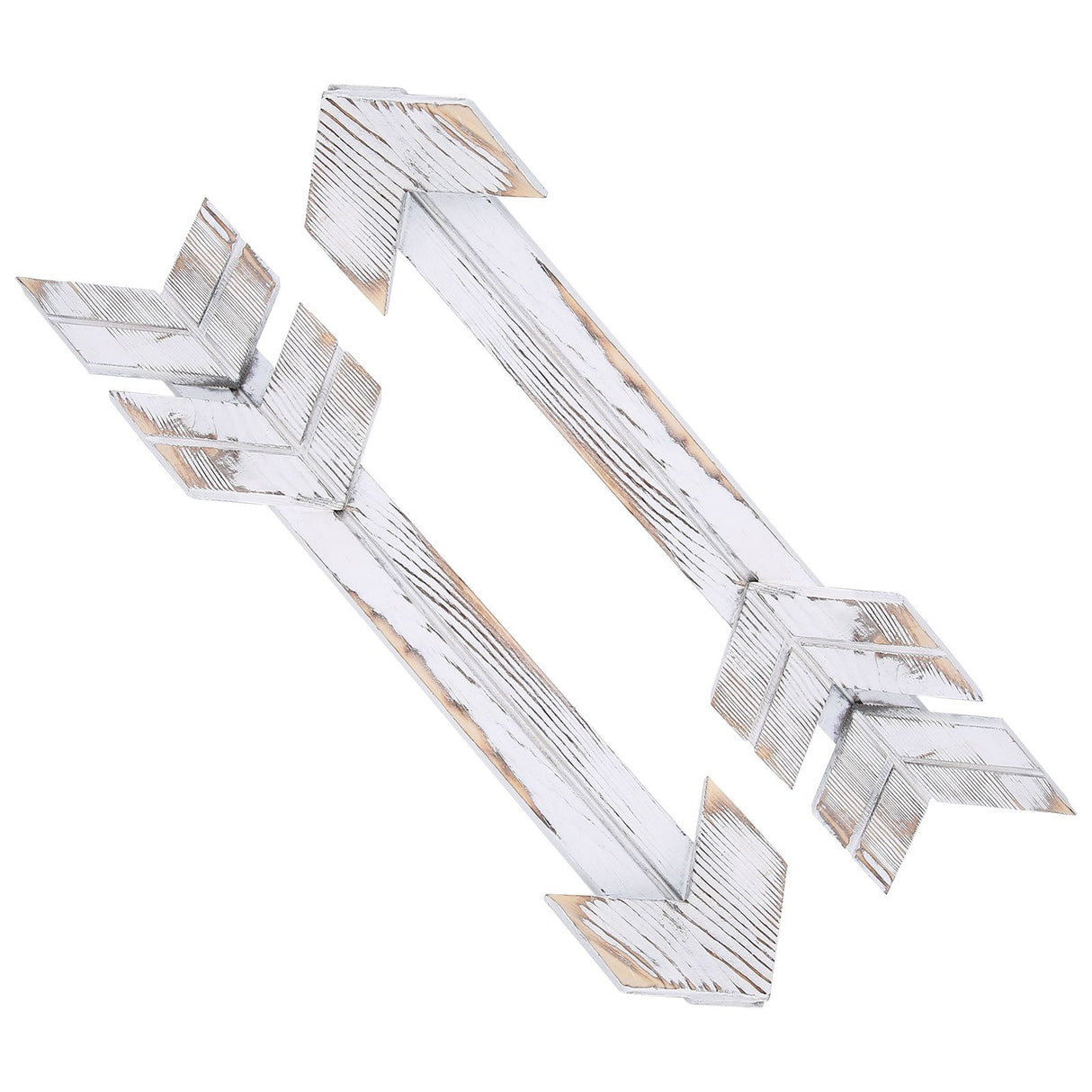 2PCS Wooden Arrows Decor Sign Wall Art Decor Farmhouse Courtyard Wedding SuppliesWhite