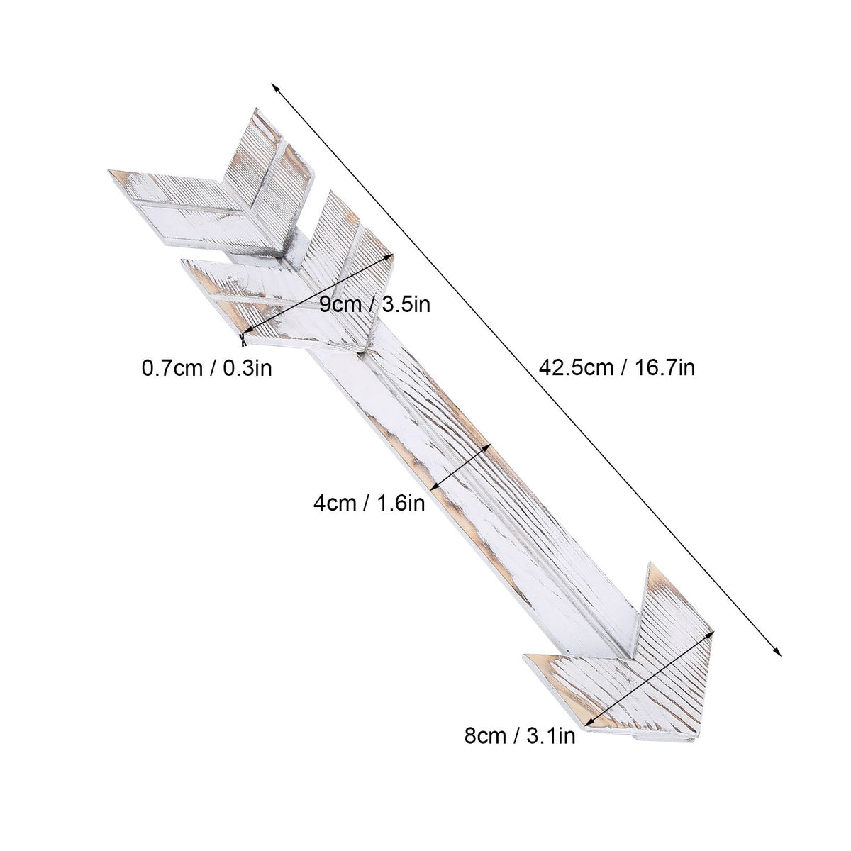 2PCS Wooden Arrows Decor Sign Wall Art Decor Farmhouse Courtyard Wedding SuppliesWhite