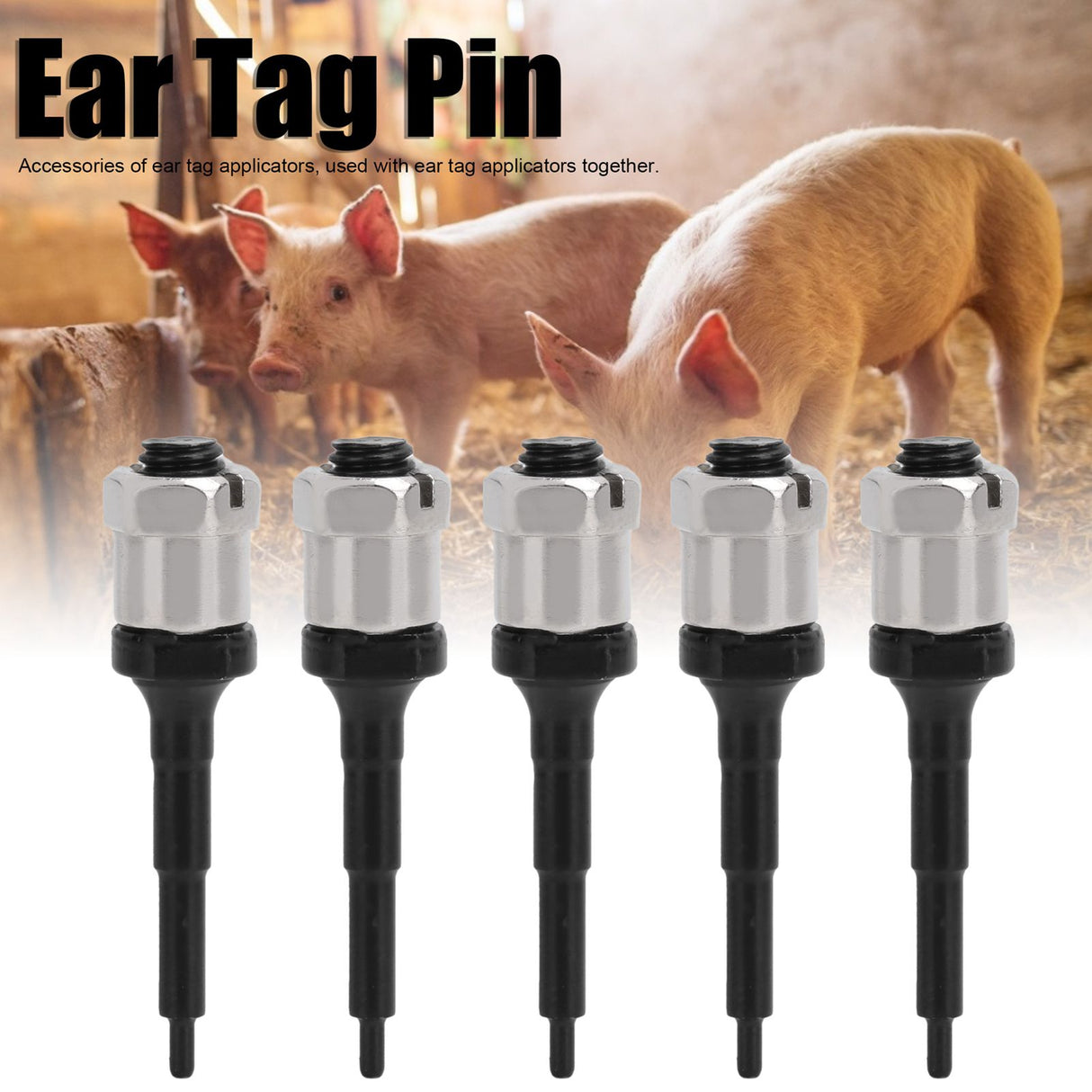 5PCS Ear Tag Needle Pin for Cattle Cows Pigs Goats Sheep Ear Tag Applicator Pliers Livestock Use