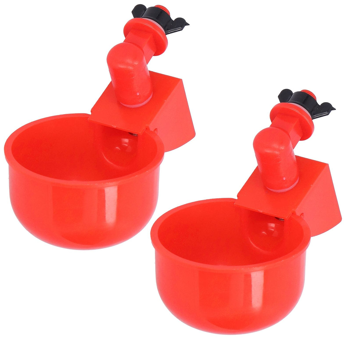 2pcs Automatic Chicken Water Cup Red Plastic Drinking Bowl for Poultry Pigeon Bird