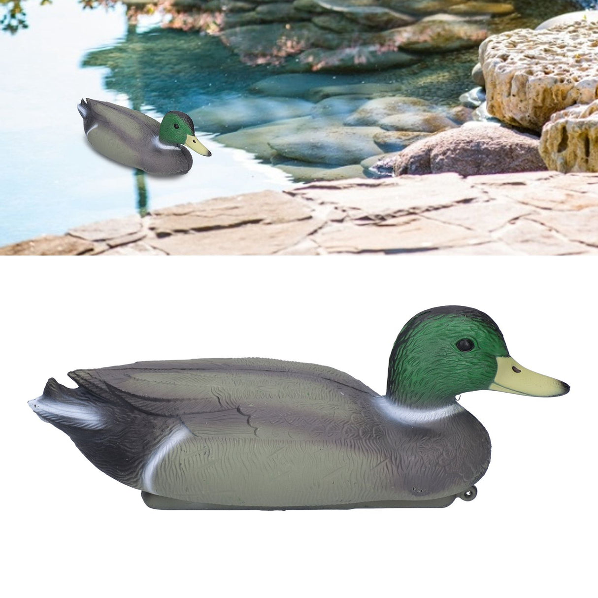 Plastic Duck Outdoor Simulation Floating Decoying Duck Garden Decorations 34.5x13cm