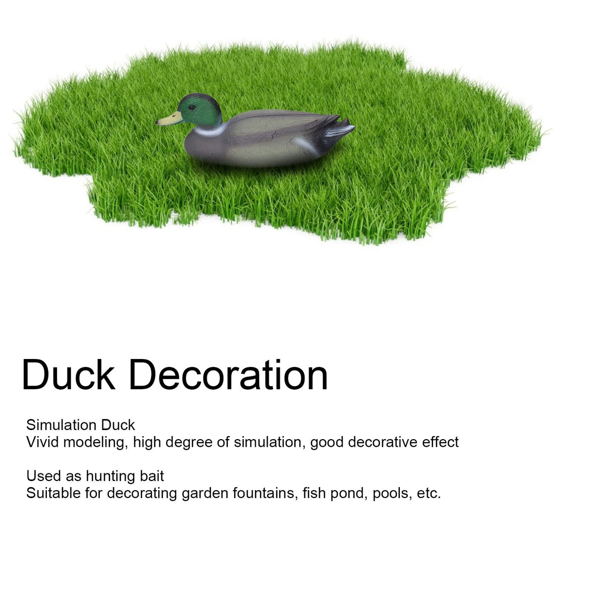 Plastic Duck Outdoor Simulation Floating Decoying Duck Garden Decorations 34.5x13cm