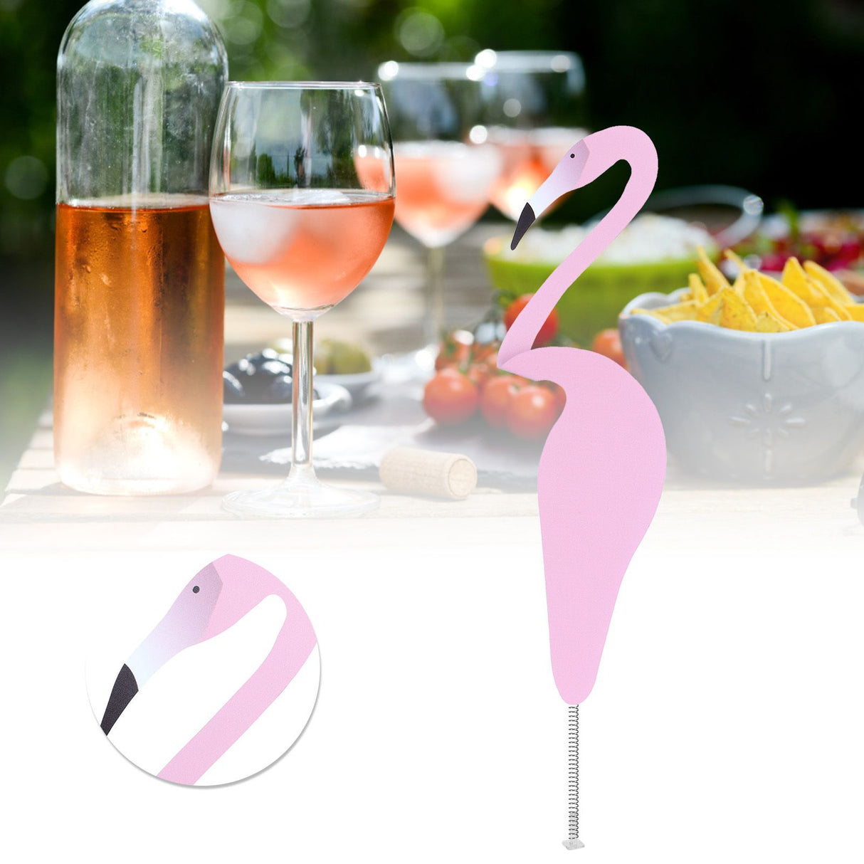 Beautiful Bird Shape Ornament Figurine for Outdoor Yard Art Patio Backyard DecorationLight Pink