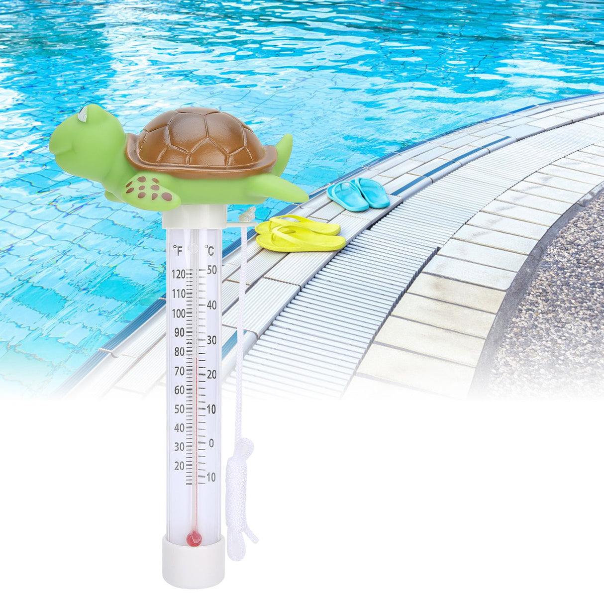 Pond Water Thermometer Baby Swimming Pool Floating Water Temperature Meter with String