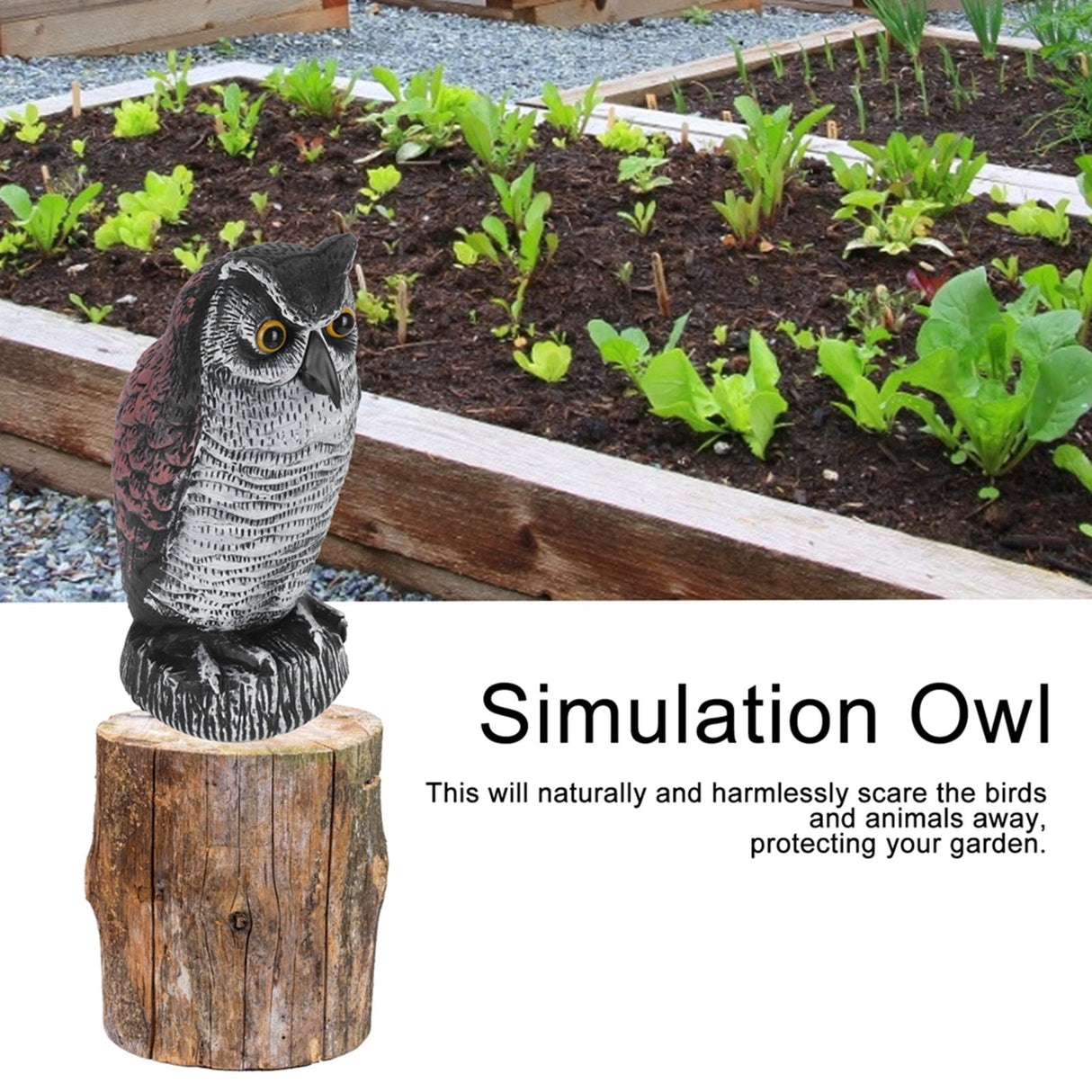 Fake Simulation Owl Statue Decoration Outdoor Garden Plastic Repeller Hunting Decoy1021‑1