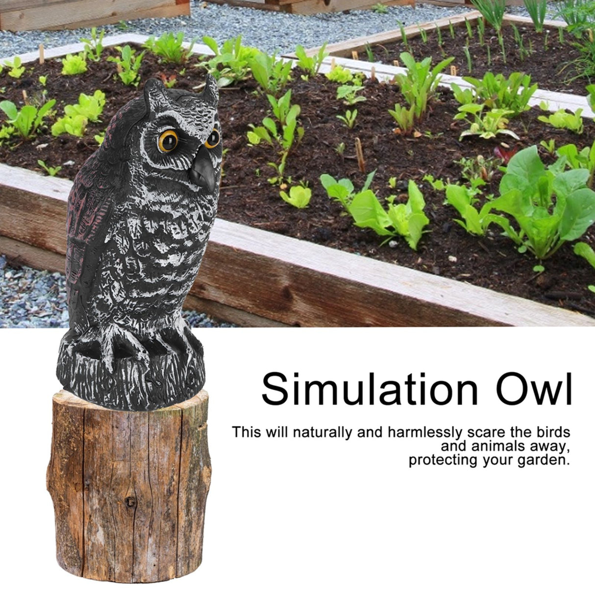 Fake Simulation Owl Statue Decoration Outdoor Garden Plastic Repeller Hunting Decoy1023‑1