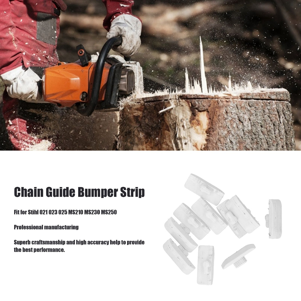 10PCS Chain Guide Bumper Strip Fit for Stihl 021 023 025 MS210 MS230 MS250 Chainsaws