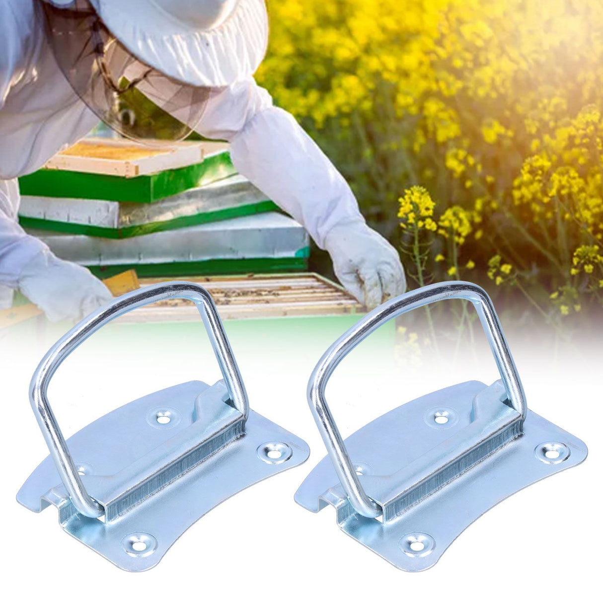 2Pcs Beehive Handle Thicken Stainless Steel Handles for Beehive Box Beekeeping Supply