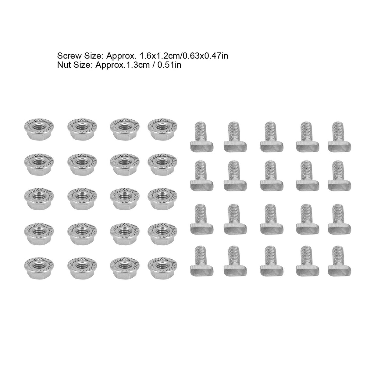 20 Set 304 Stainless Steel M6 Screws with Flange Nut Fasteners Hardware Greenhouse Supplies