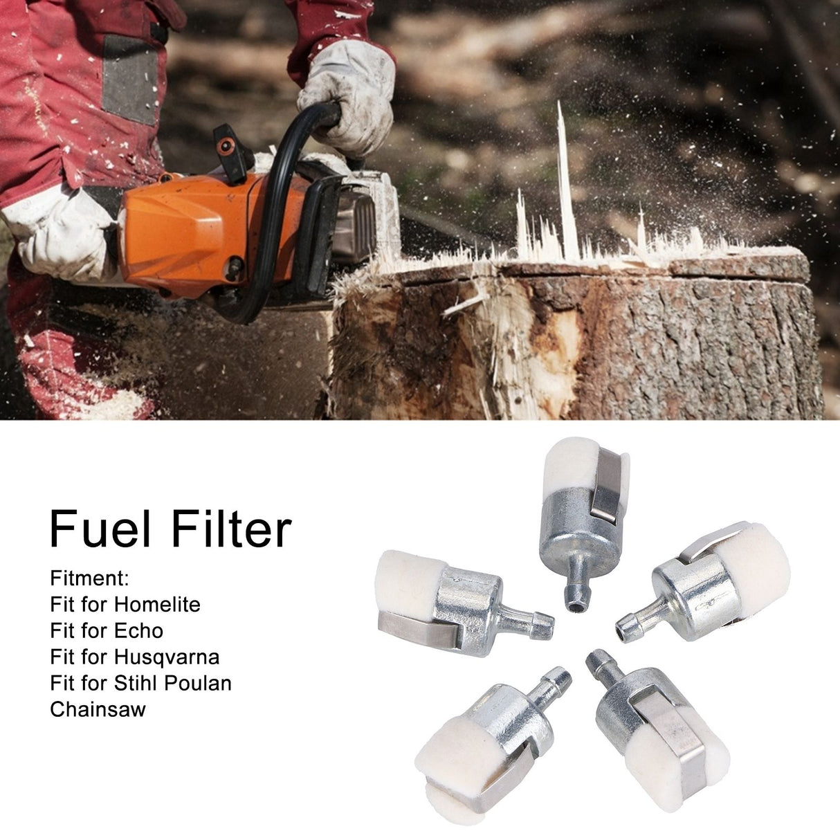 5Pcs Chainsaws Fuel Filter 13120519831 Fit for Homelite/Echo/Husqvarna/Stihl Poulan